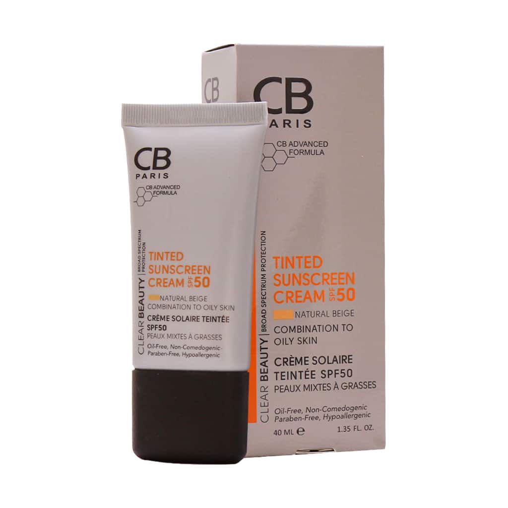 سی بی کرم ضد آفتاب نچرال بژ مناسب پوست های چرب و مختلط Cb tinted sunscreen cream spf50
