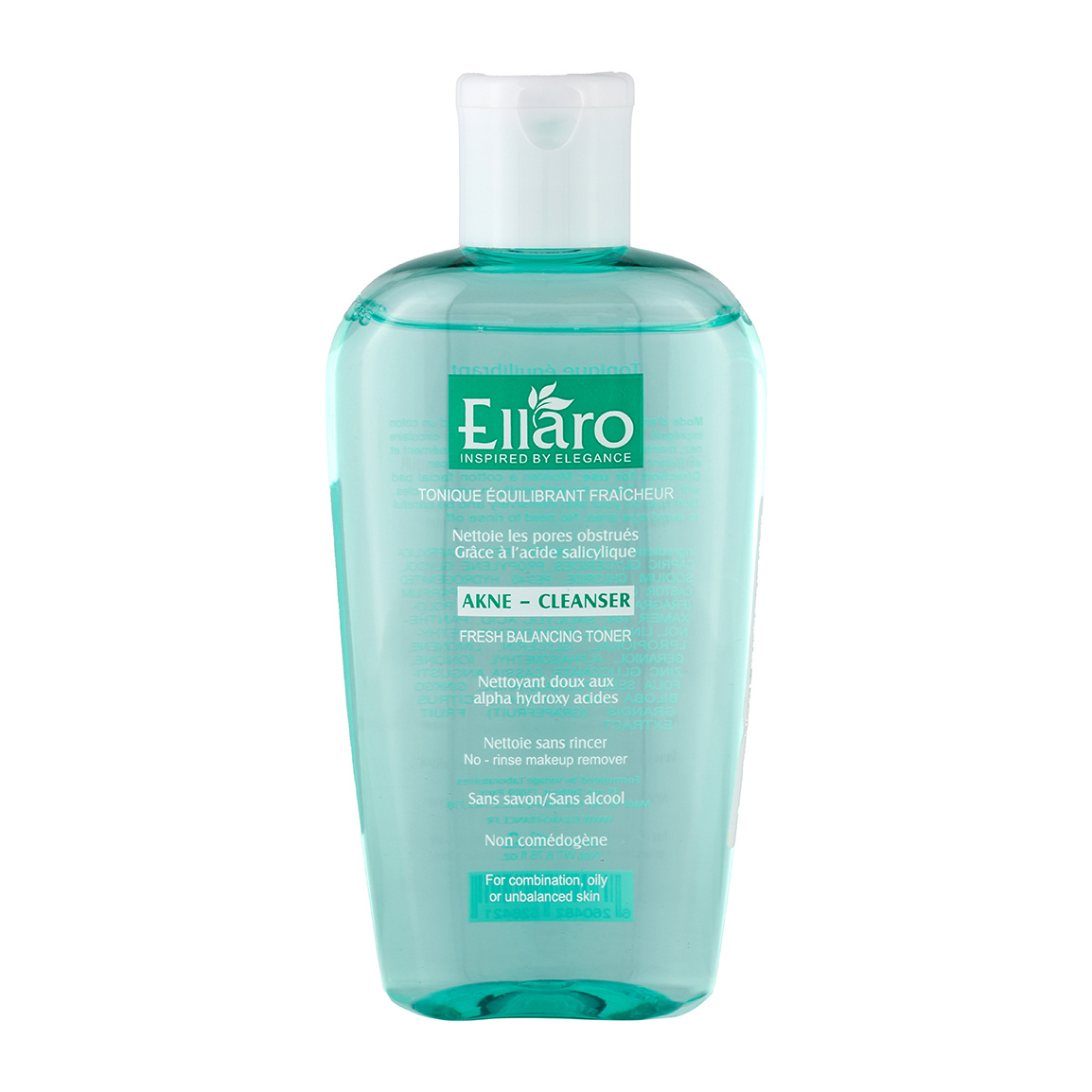تونر پاک کننده پوست چرب ellaro akne cleanser fresh balancing toner
