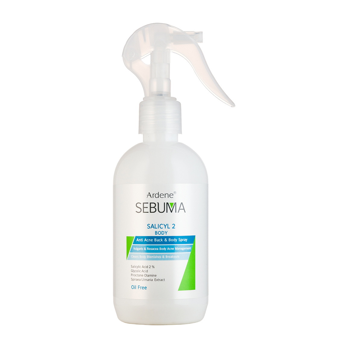 اسپری ضد جوش بدن Salicyl 2 سبوما 250میل Ardene Sebuma Salicyl 2 Anti Acne Spray For Back And Body 250ml