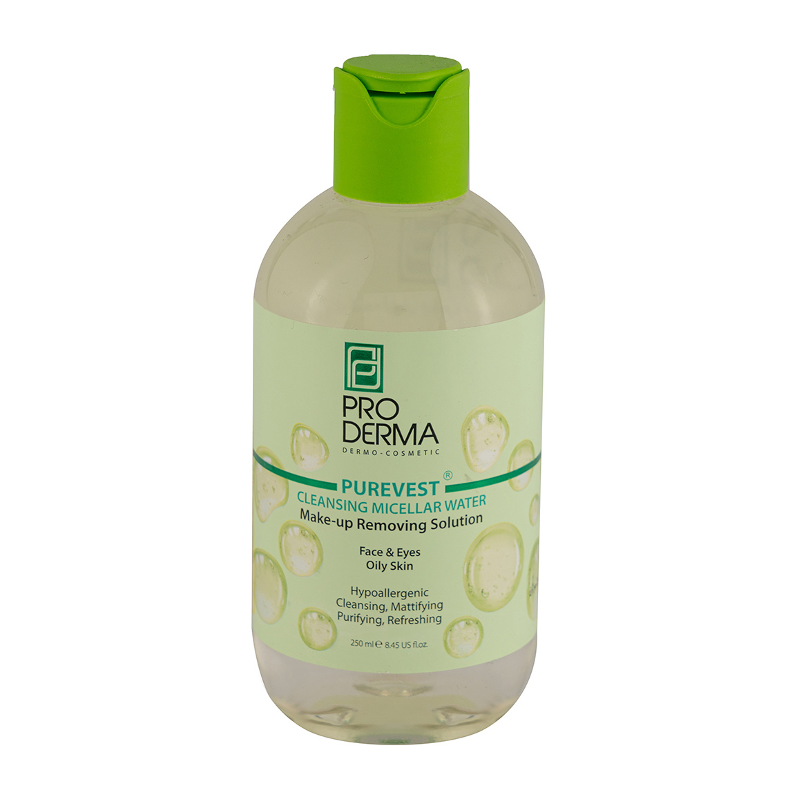 محلول پاک کننده آرایش مناسب پوست چرب 250میل Proderma Micellar Cleansing Water For Oily Skin 250ml