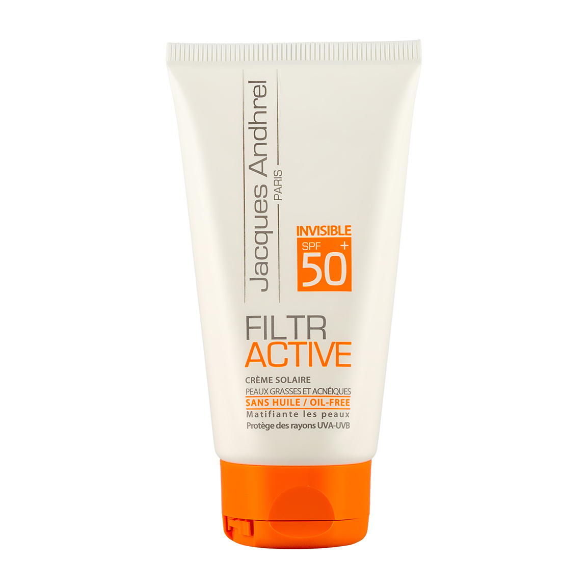 کرم ضد آفتاب بی رنگ SPF 50 مناسب پوست چرب و مستعد آکنه حجم 50 میلی لیتر Jacques Andhrel Paris Sun Screen Cream SPF 50 Invisible For Oily And Acne Prone Skin