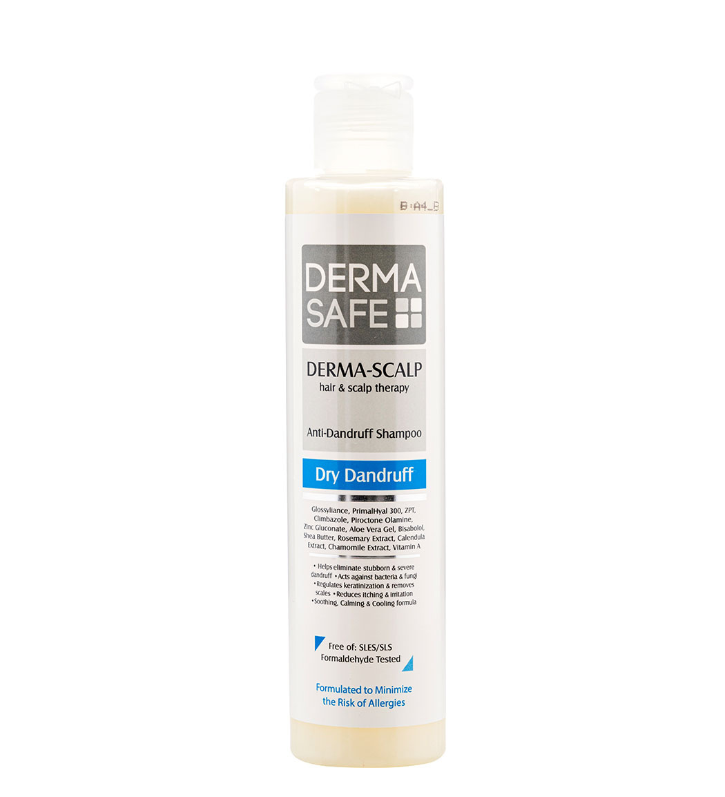 شامپو ضد شوره مناسب مو و پوست سر خشک 200میل Derma Safe Dry Dandruff Shampoo 200ml