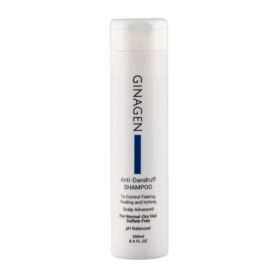 شامپو ضد شوره فاقد سولفات مناسب موهای خشک و نرمال حجم 250 میلی لیتر Ginagen Anti Dandruff Shampoo For Normal And Dry Hair 250 ml