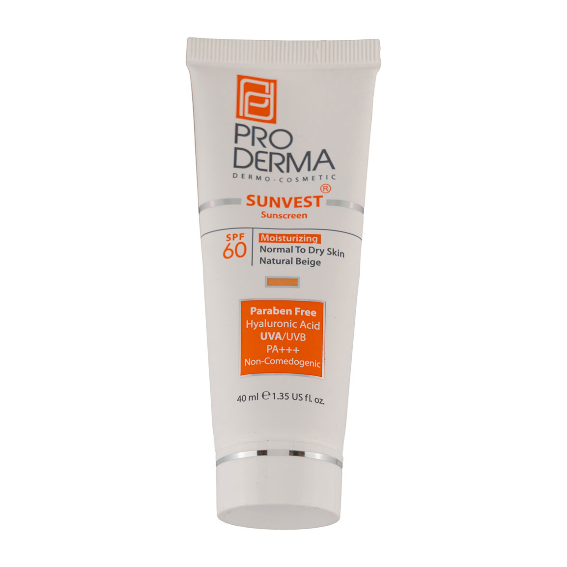 کرم ضد آفتاب رنگی با SPF 60 مناسب پوست معمولی و خشک حجم 40 میلی لیتر Proderma Sunvest SPF 60 Normal To Dry Skin Tinted Sun Screen 40 ml