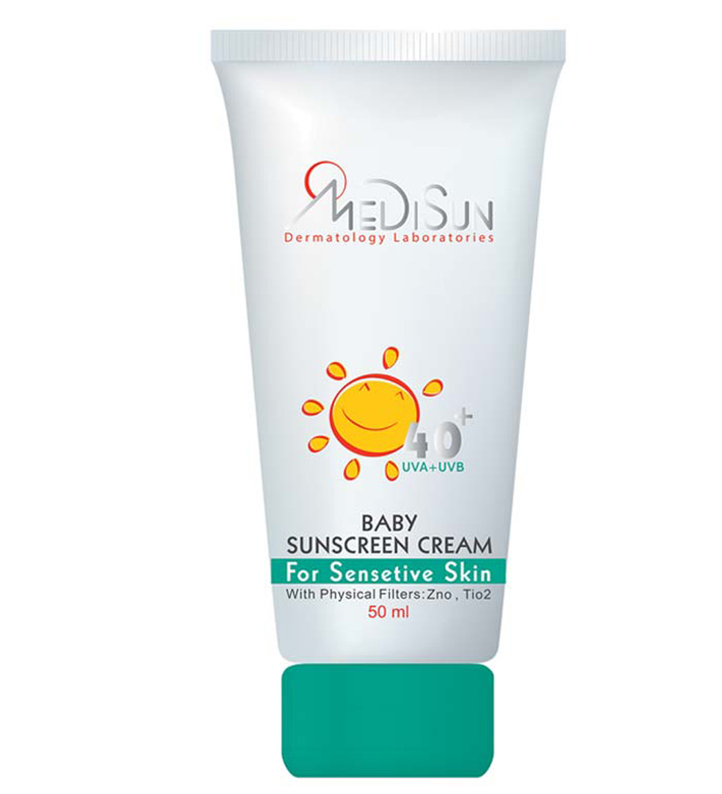 کرم ضد آفتاب کودکان SPF 40 پوست حساس Medisun Sunscreen Cream for baby SPF40