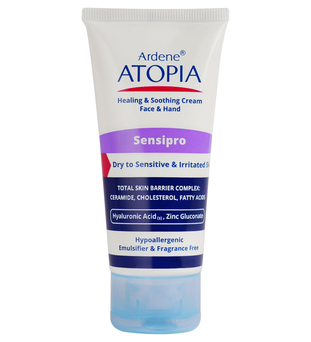 کرم دست و صورت مرطوب کننده مدل Sensipro اتوپیا ardene atopia healing and soothing face and hand cream