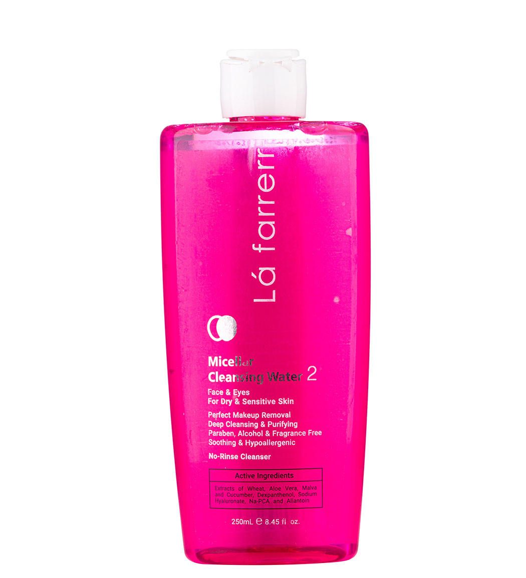 میسلار واتر مدل 2 مناسب پوست خشک و حساس حجم 250 میلی لیتر Lafarrerr micellar water for dry and sensitive skin number 2
