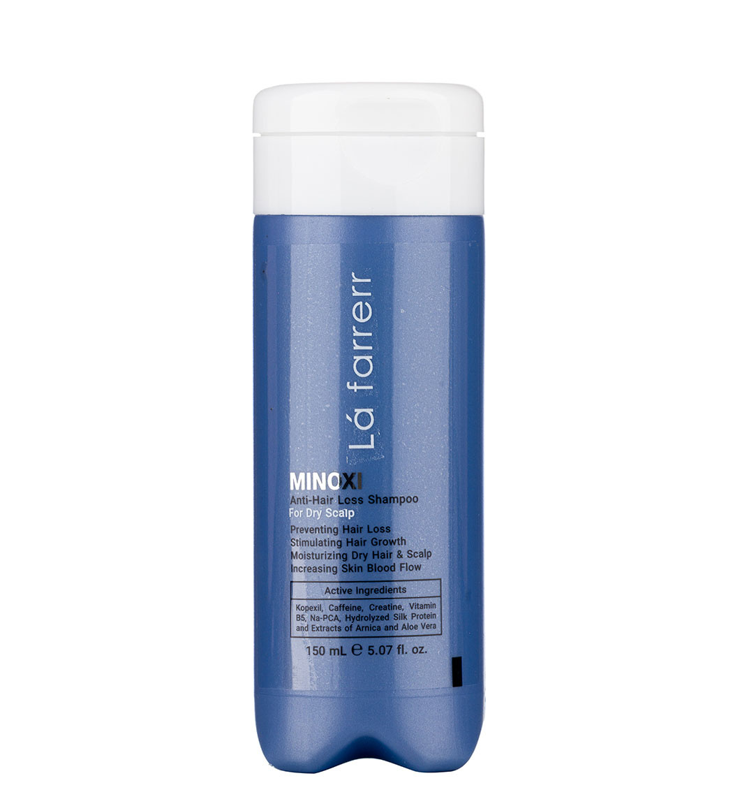 شامپو ماینوکسی ضد ریزش موهای خشک و زبر 150 میل Lafarrerr Minoxi  Anti  Hair Loss Shampoo For Dry Hair 150ml