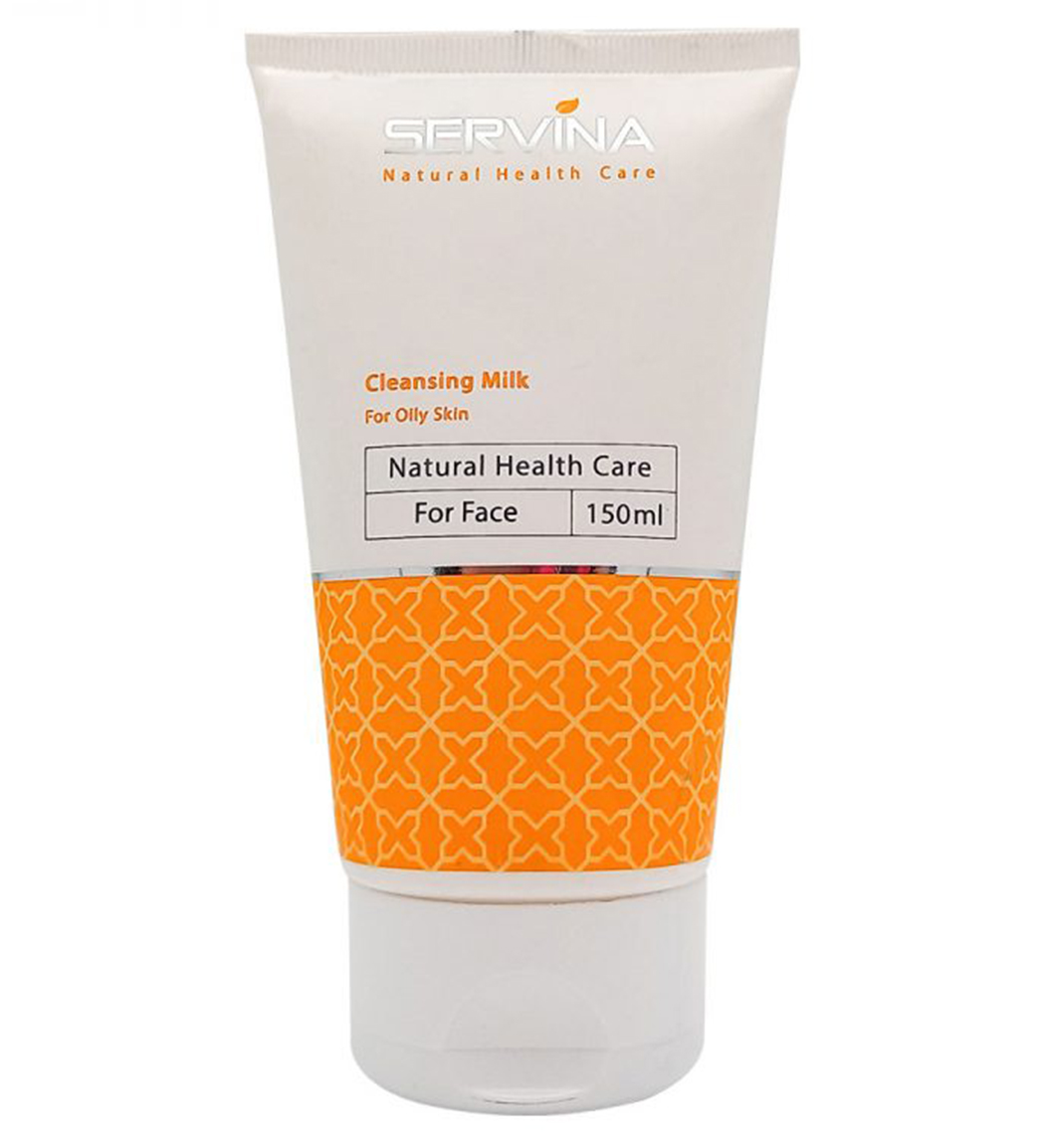 لوسیون پاک کننده آرایش صورت مخصوص پوست چرب Servina Cleansing Milk For Oily Skin 150ml
