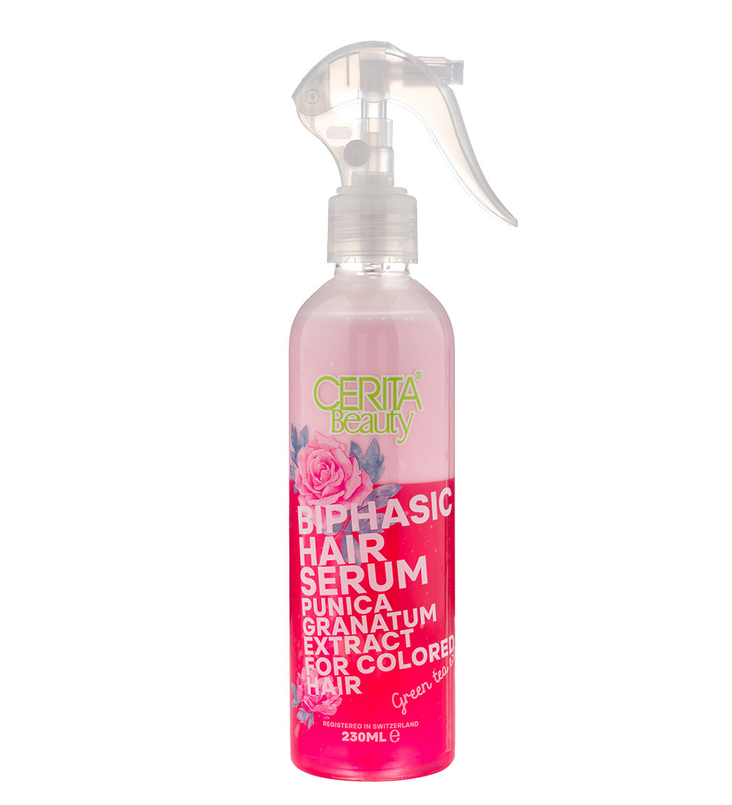سرم دوفاز محافظ موهای رنگ شده بیوتی Cerita Beauty Biphasic Hair Serum For Colored Hair 230ml