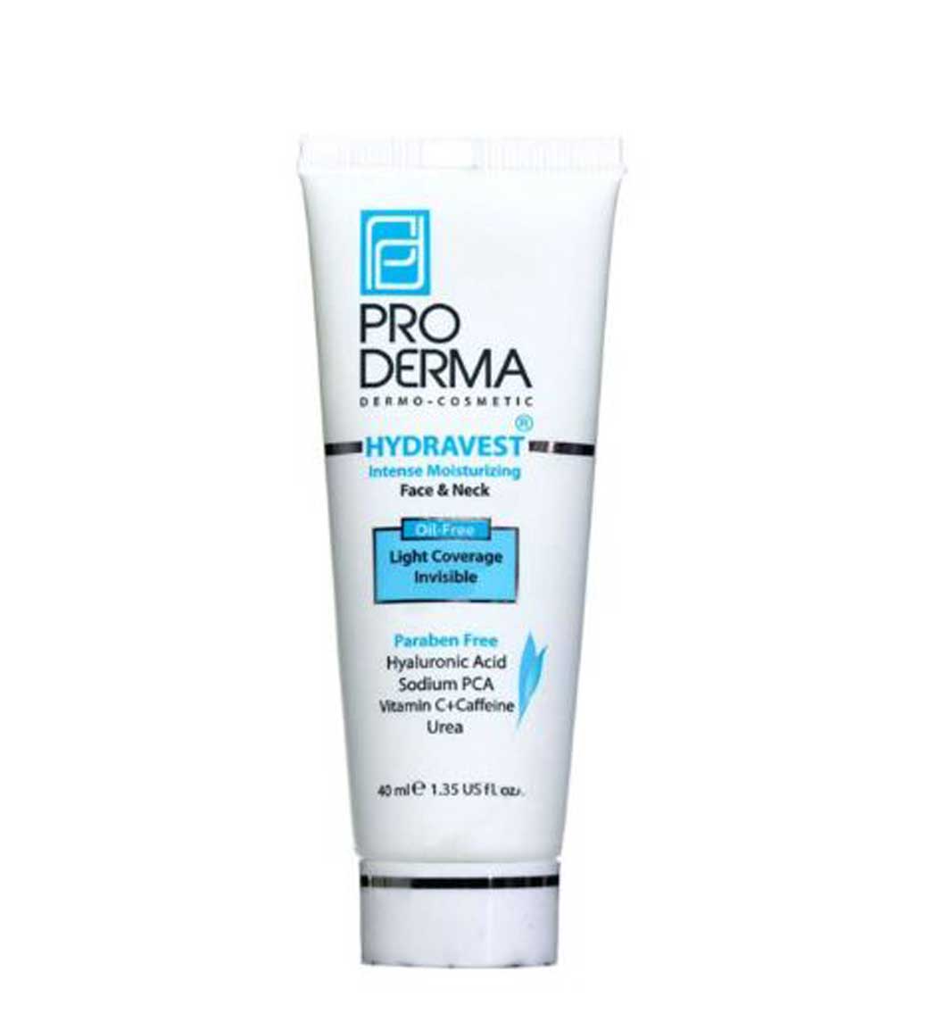 کرم مرطوب کننده صورت و گردن فاقد چربی بی رنگ 40 میل Proderma Oil Free Intense Moisturizing 40ml