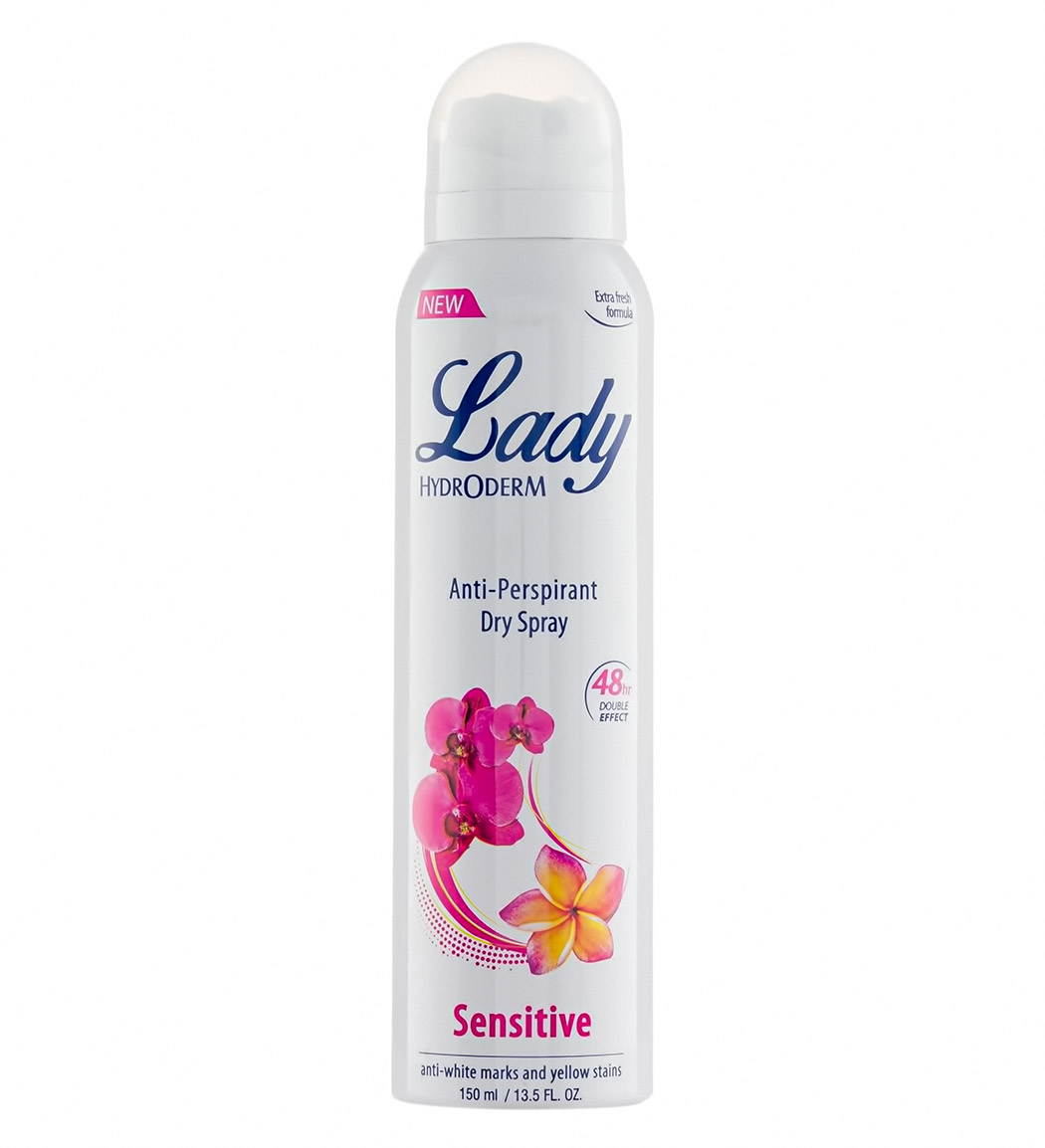 اسپری دئودورانت و ضد تعریق بانوان Lady کاهش دهنده حساسیت ناحیه زیر بغل 150میل