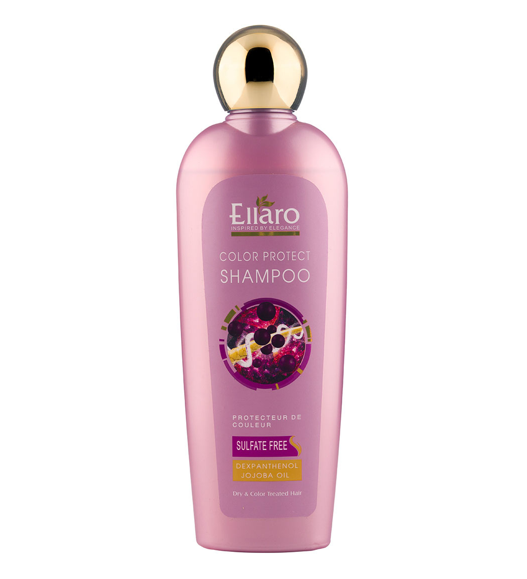 شامپو فاقد سولفات مناسب مو خشک و رنگ شده حجم 300 میل Ellaro Color Protect Sulfate Free Shampoo 300 ml