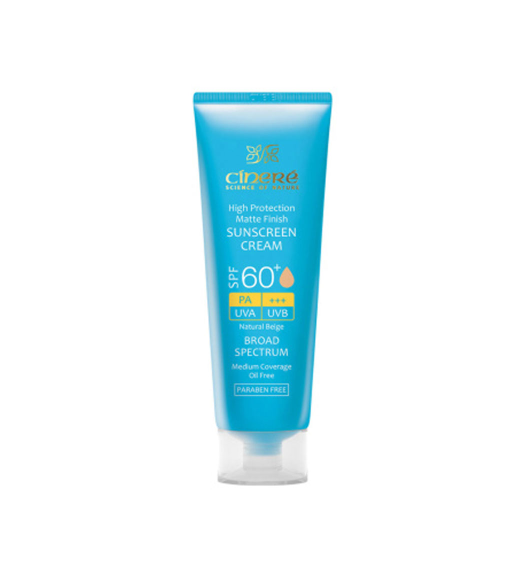 ضد آفتاب رنگی +SPF60 مات کننده پوست چرب Cinere SPF60 Tinted Sunscreen Cream
