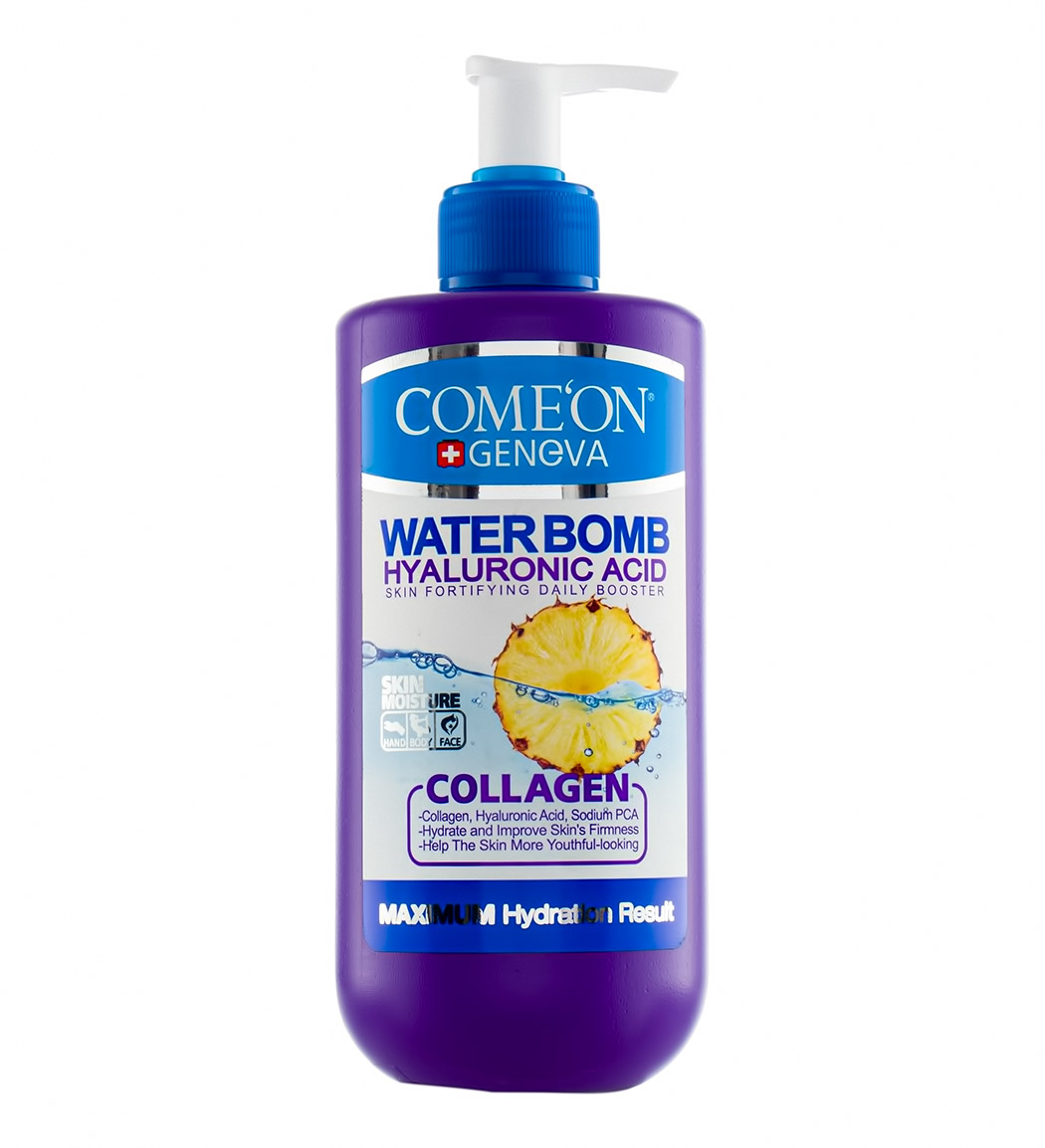 کرم صورت بمب آبرسان حاوی هیالورونیک اسید و کلاژن با عصاره آناناس 500میل Comeon Water Bomb Face Cream With Hyaluronic Acid And Collagen 500ml